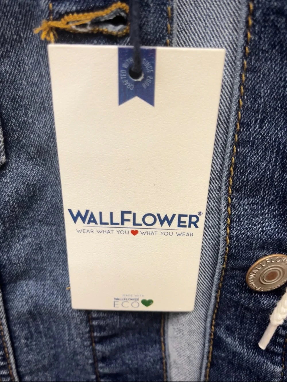 NWT WallFlower Girls Large Denim Shirt Jacket NEW With Tags Hybrid Outerwear